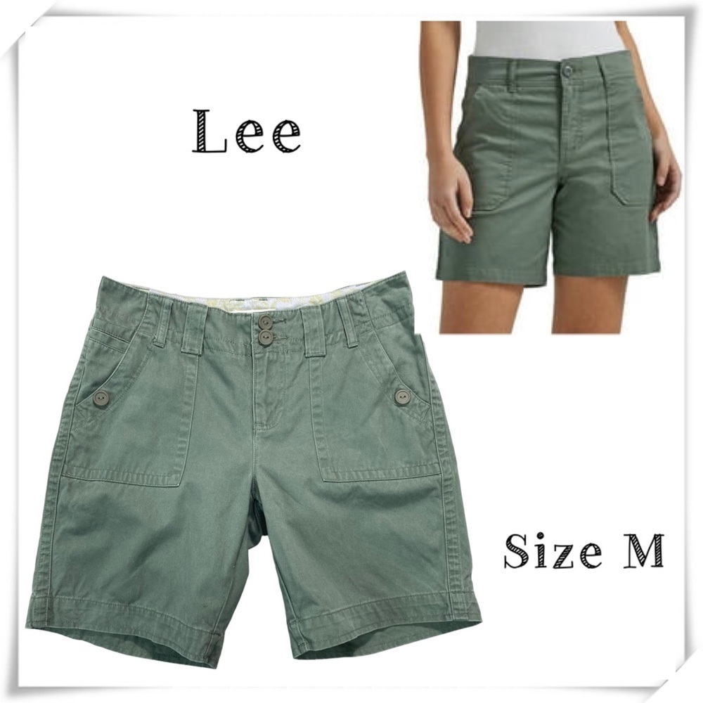 LEE One True Fit Lower on the Waist Cargo Shorts In Army Green Size Medium